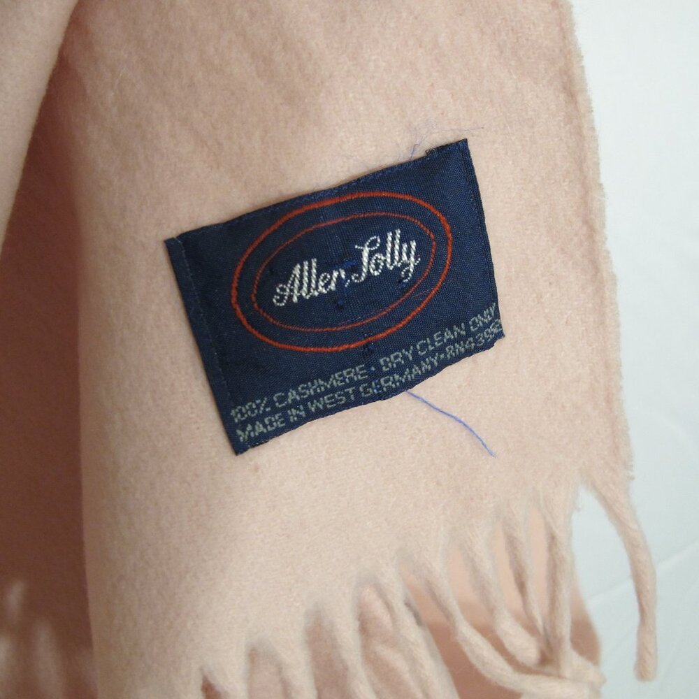 Allen Solly fringed pink cashmere scarf or wrap